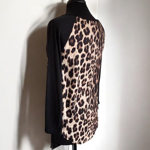 Leopard & Black Women Small Top - Picture 4 of 4